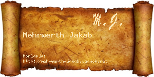 Mehrwerth Jakab névjegykártya